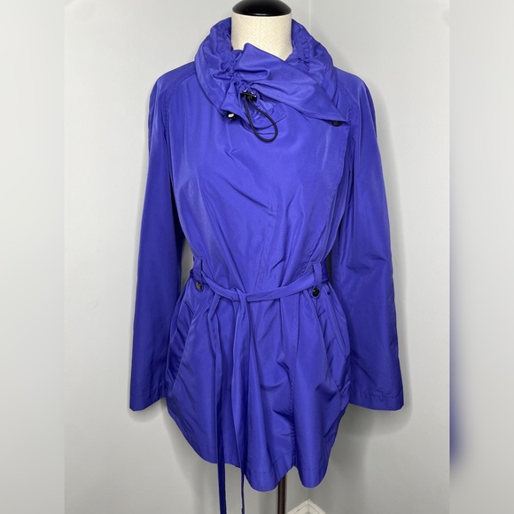 Etcetera Woman’s Jacket Size 6 Purple Lightweight Retro Trench Coat Collared - Picture 1 of 16